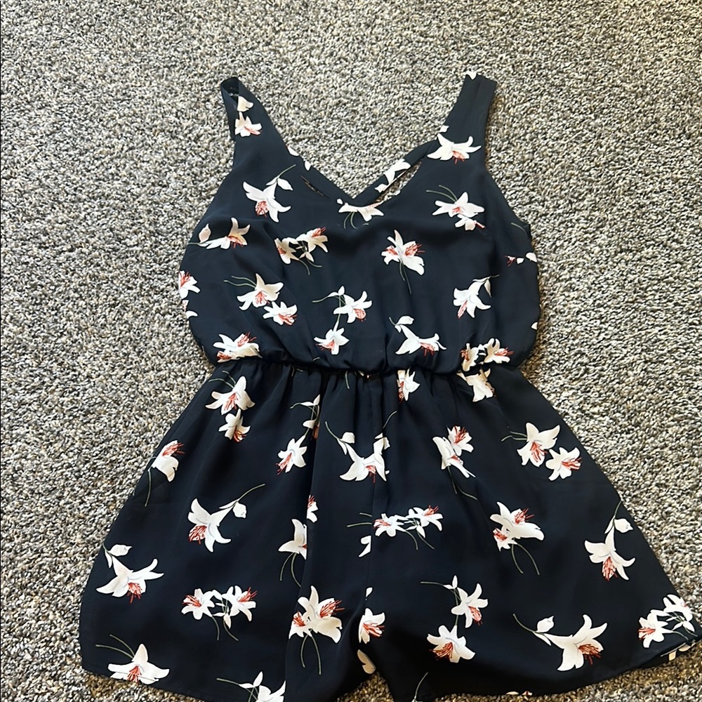 Floral Black Women’s Romper